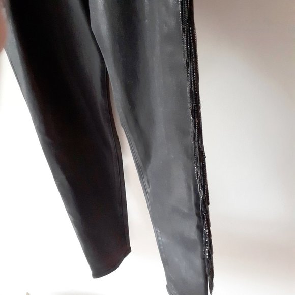 J Brand black crystal fringe high rise skinny jeans - Picture 15 of 16